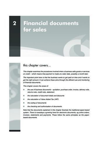 2 Financial Documents For Sales - Osborne Books