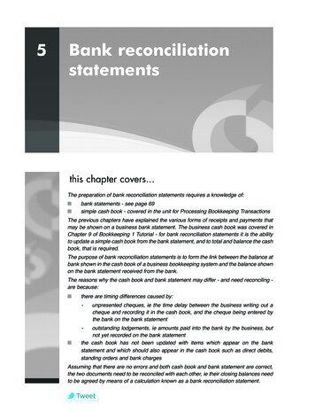 5 Bank Reconciliation Statements - Osborne Books
