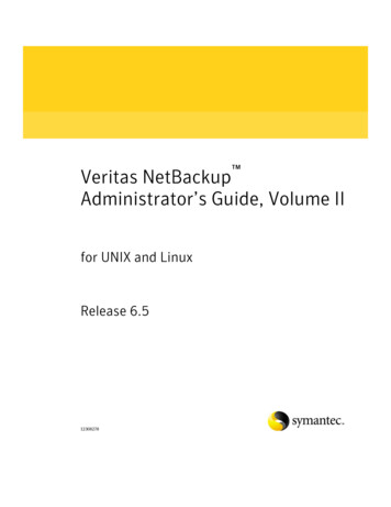 Veritas NetBackup Administrator’s Guide, Volume II