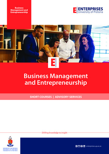 Business Management And Entrepreneurship