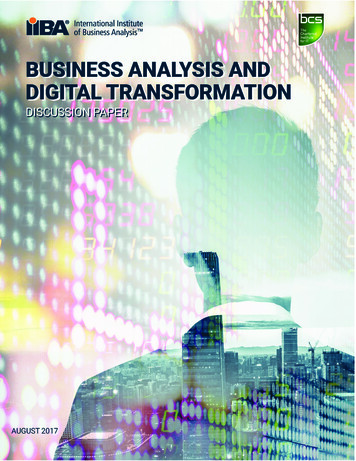 Business Analysis & Digital Transformation
