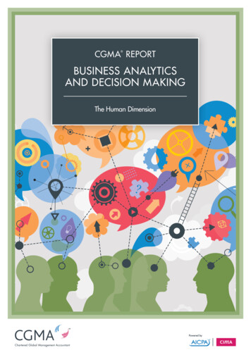 BUSINESS ANALYTICS AND DECISION MAKING - CGMA