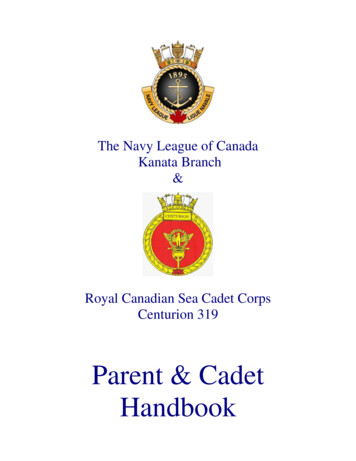 Cadet And Parent Handbook - Royal Canadian Sea Cadet Corps .
