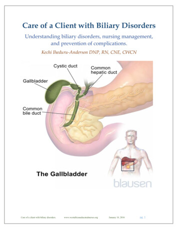 Care Of A Client With Biliary Disorders