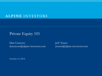 Private Equity 101 - Stanford University