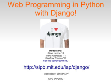 Web Programming In Python With Django!