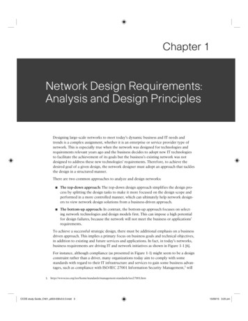 Network Design Requirements: Analysis And Design Principles