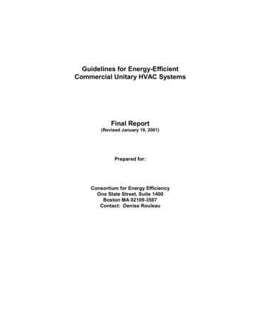 Guidelines For Energy-Efficient Commercial Unitary HVAC .