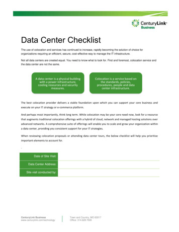Data Center Checklist - CenturyLink