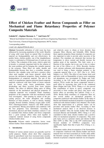 Effect Of Chicken Feather And Boron Compounds As Filler On .