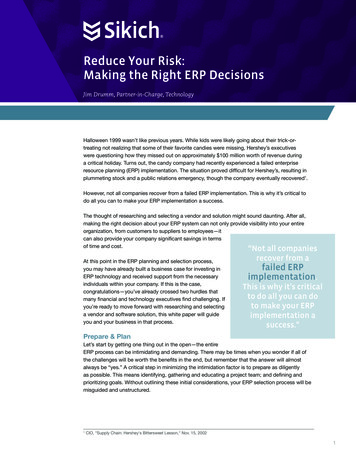 Reduce Your Risk: Making The Right ERP Decisions