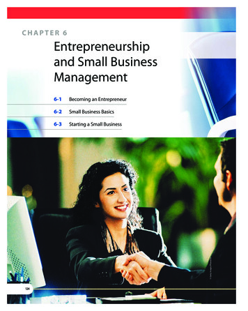 CHAPTER 6 Entrepreneurship And Small Business Management