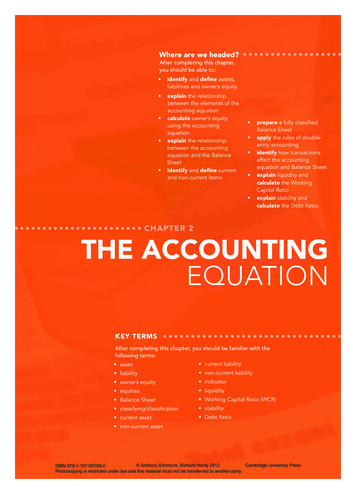 CHAPTER 2 THE ACCOUNTING EQUATION - Weebly