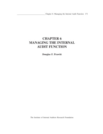 CHAPTER 6 MANAGING THE INTERNAL AUDIT FUNCTION
