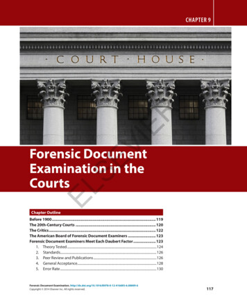 Chapter 9 – Forensic Document Examination In The Courts