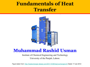 Fundamentals Of Heat Transfer - University Of The Punjab