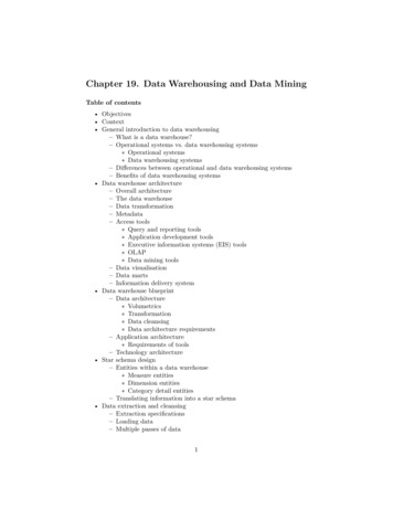 Chapter 19. Data Warehousing And Data Mining