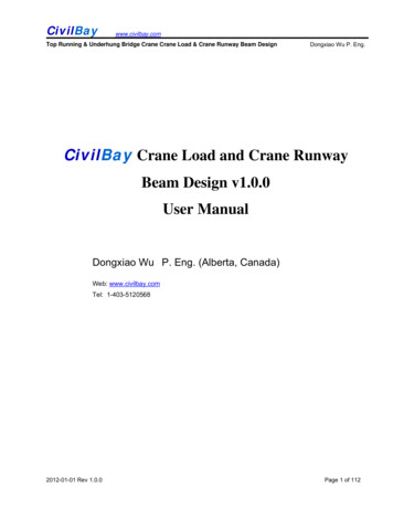 CivilBay Crane Load And Crane Runway Beam Design V1.0.0 .