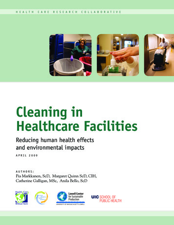 Cleaning In Healthcare Facilities - Uml.edu