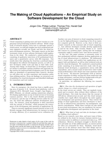 The Making Of Cloud Applications – An Empirical Study On .
