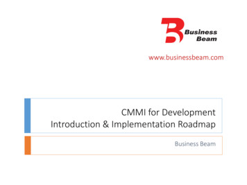 CMMI For Development Introduction & Implementation Roadmap