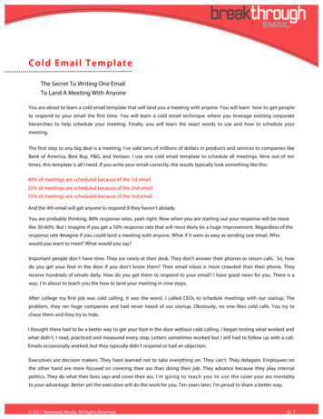 Cold Email Template - Breakthroughemail 