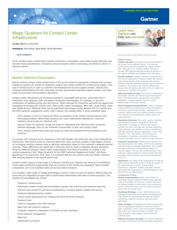 Magic Quadrant For Contact Center Infrastructure