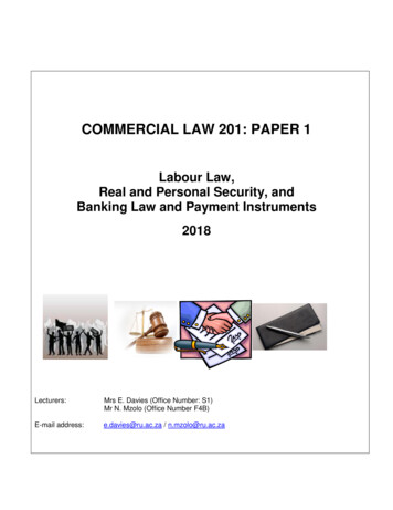 COMMERCIAL LAW 201: PAPER 1 - RU