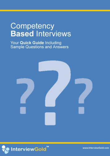 Competency Based Interviews With Sample Questions And Answers