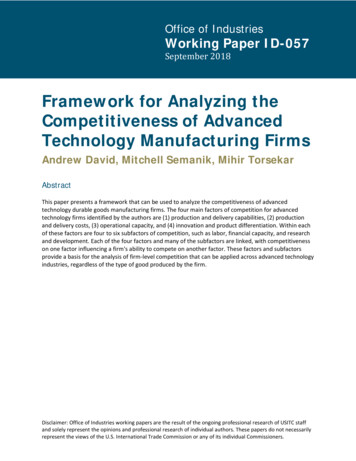 Framework For Analyzing The Competitiveness Of Advanced .