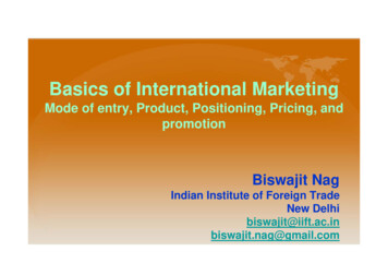Basics Of International Marketing - ESCAP