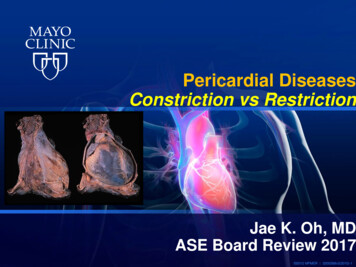 Pericardial Diseases Constriction Vs Restriction