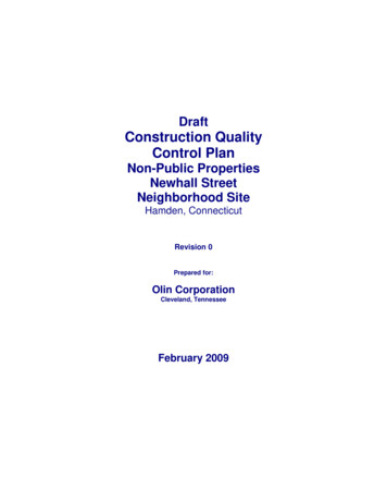 Construction Quality Control Plan Draft 27Feb09