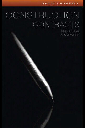 Construction Contracts, Questions And Answers