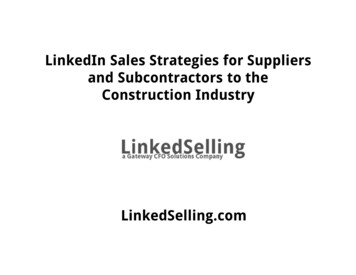 LinkedIn Sales Strategies For Suppliers And Subcontractors .