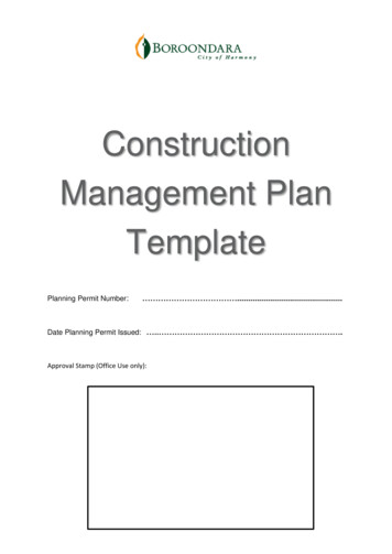 Construction Management Plan - Template