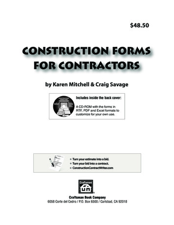Construction Forms For Contractors - Craftsman Book