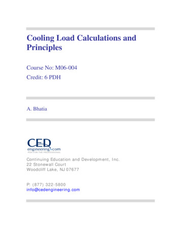 Cooling Load Calculations And Principles