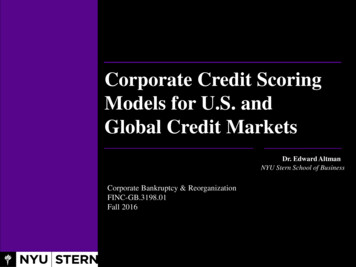Corporate Credit Scoring Models For U.S. And Global Credit .