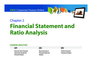 Chapter 2 Financial Statement And Ratio Analysis