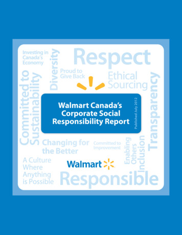 Corporate Social Responsibility Report - Walmart