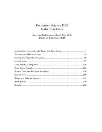 Computer Science E-22 Data Structures - Harvard University