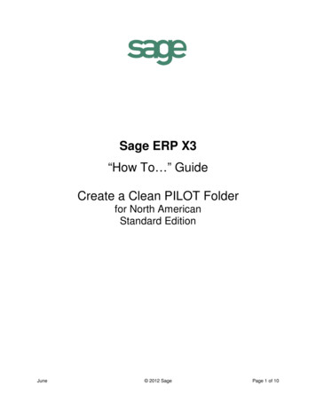 Sage ERP X3 - Sage City Community - Sage City Community