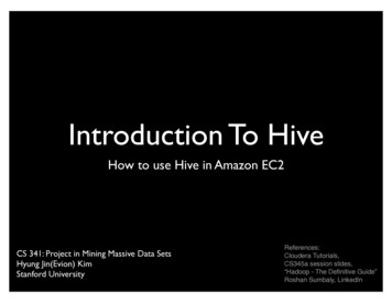 Introduction To Hive - Stanford University