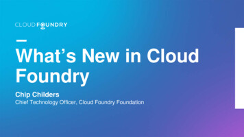 What’s New In Cloud Foundry - OMG