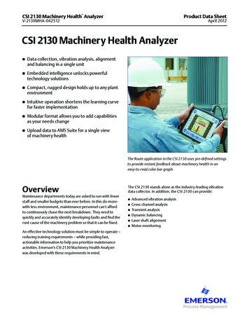 CSI 2130Mach Inery Health Analyzer - Scott Arm