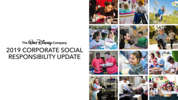 2019 CORPORATE SOCIAL RESPONSIBILITY UPDATE