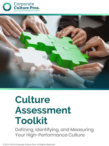 Culture Assessment Toolkit - Organizational Culture Consulting