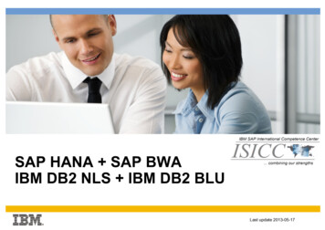 D2-4 - SAP HANA And SAP BWA On IBM Infrastructures