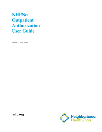 NHPNet Outpatient Authorization User Guide